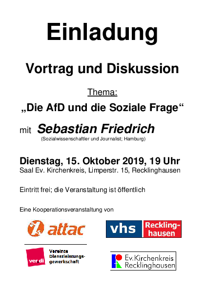 "Die AfD und die Soziale Frage" - Vortrag und Diskussion
